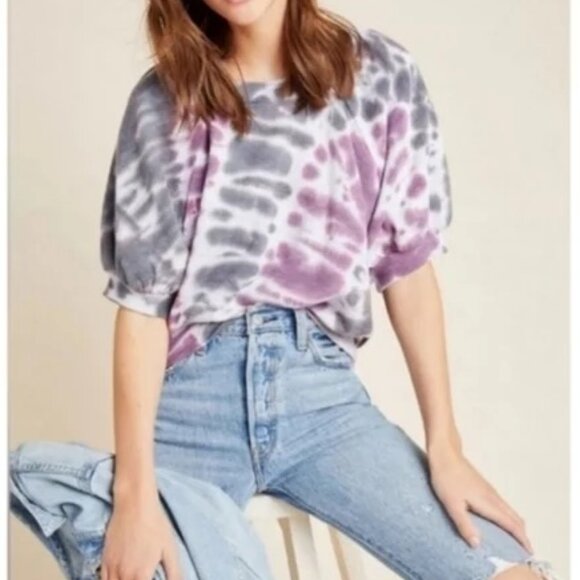 Anthropologie MAEVE Sami Puff-Sleeved Sweatshirt - Picture 3 of 8